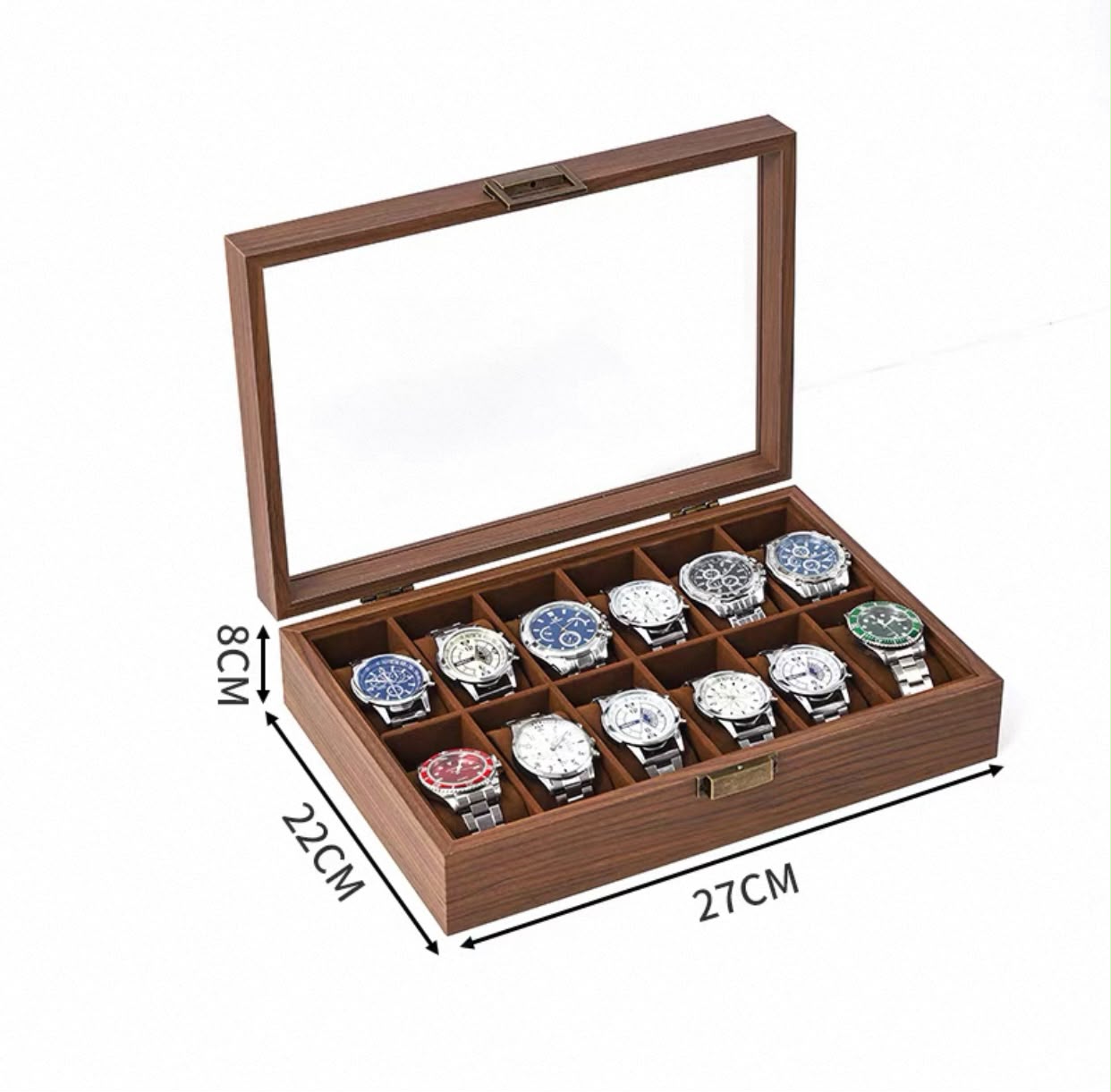 Luxury Watch Box Organizer – Premium Leather Watch Storage Case (allow to open)