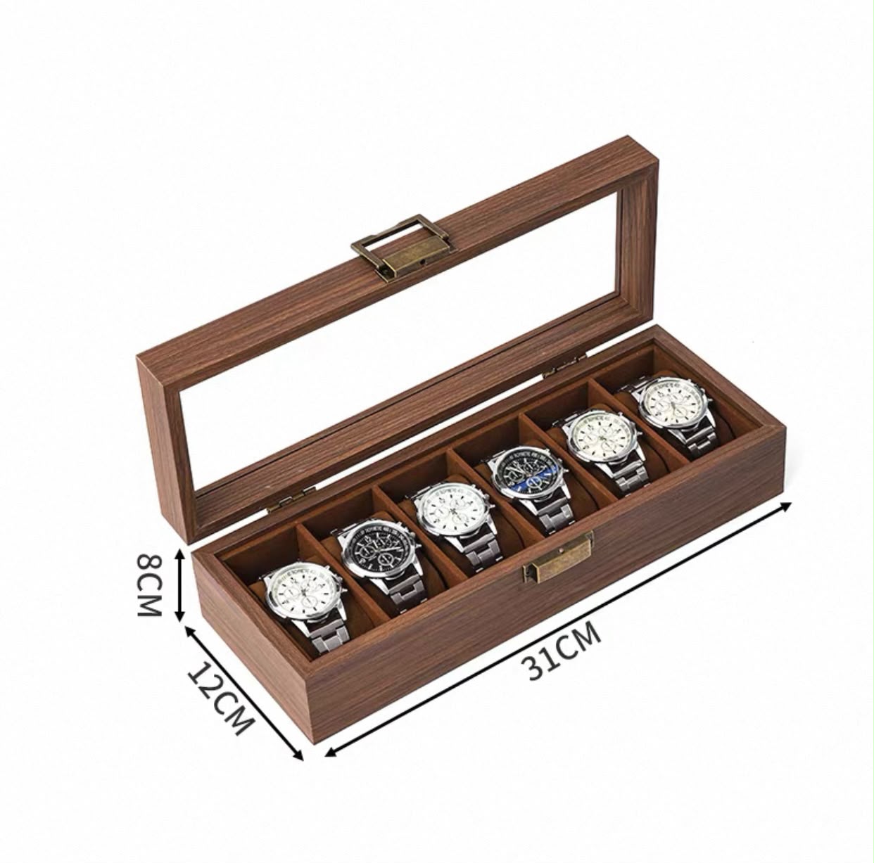 Luxury Watch Box Organizer – Premium Leather Watch Storage Case (allow to open)